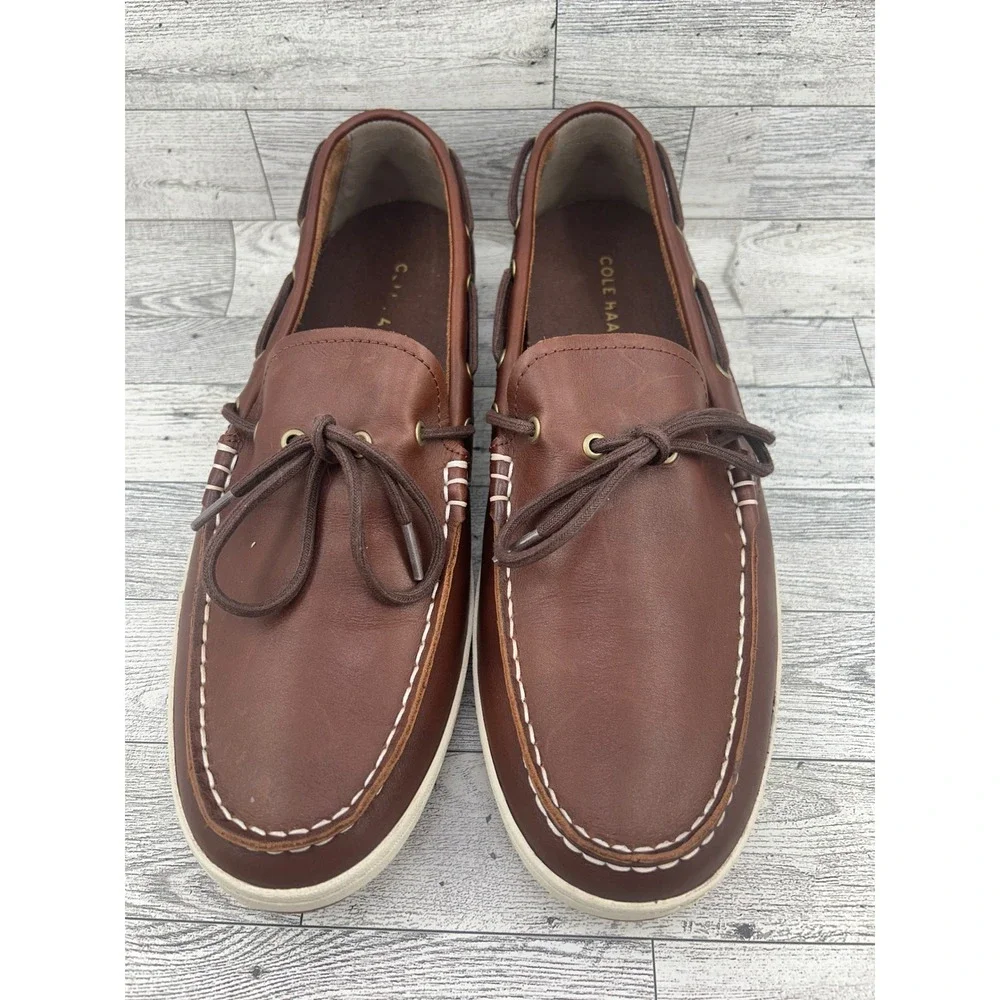 Cole‎ Haan Men Brown Leather Boat Shoes Loafers C22114 Size 12M
